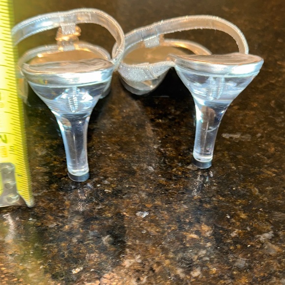 Mootsies Tootsies Silver Strappy Clear Heels - Picture 6 of 7